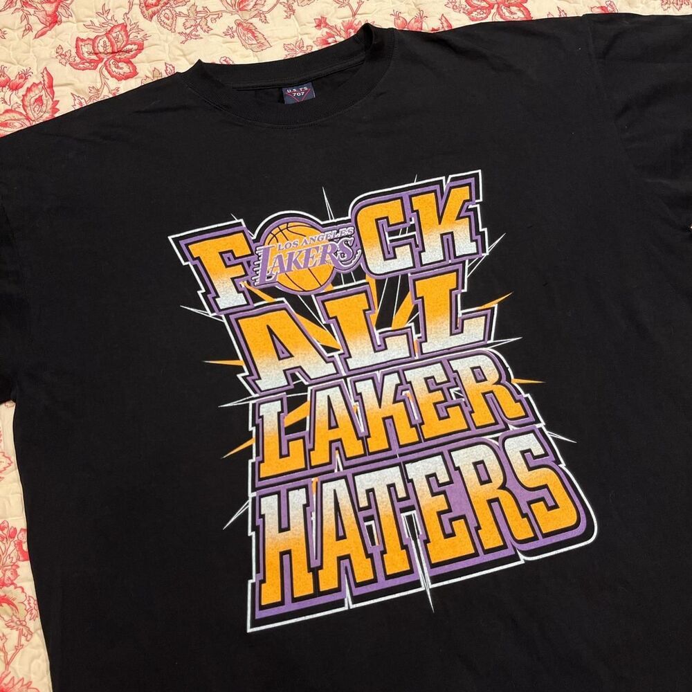 90s F All Laker Haters Vintage T Shirt NBA Basketball Sportswear